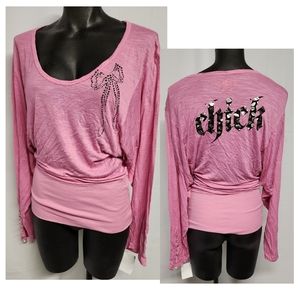 Chick by Nicky Hilton pink studded top.  Sz Med. New